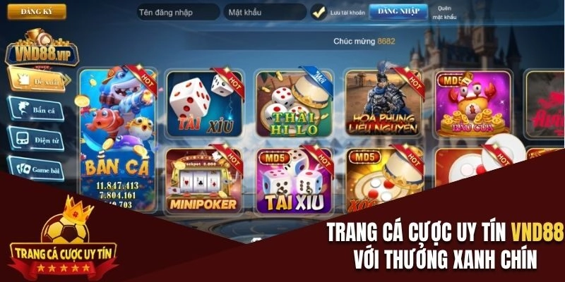 Trang cá cược uy tín VND88 với thưởng xanh chín